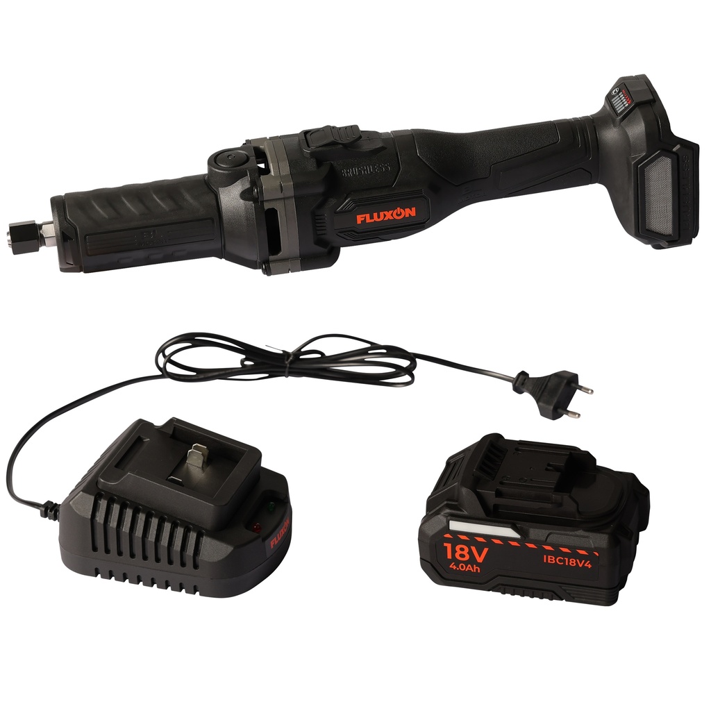 Cordless straight grinder 1x 4.0 Ah battery 18V + charger
