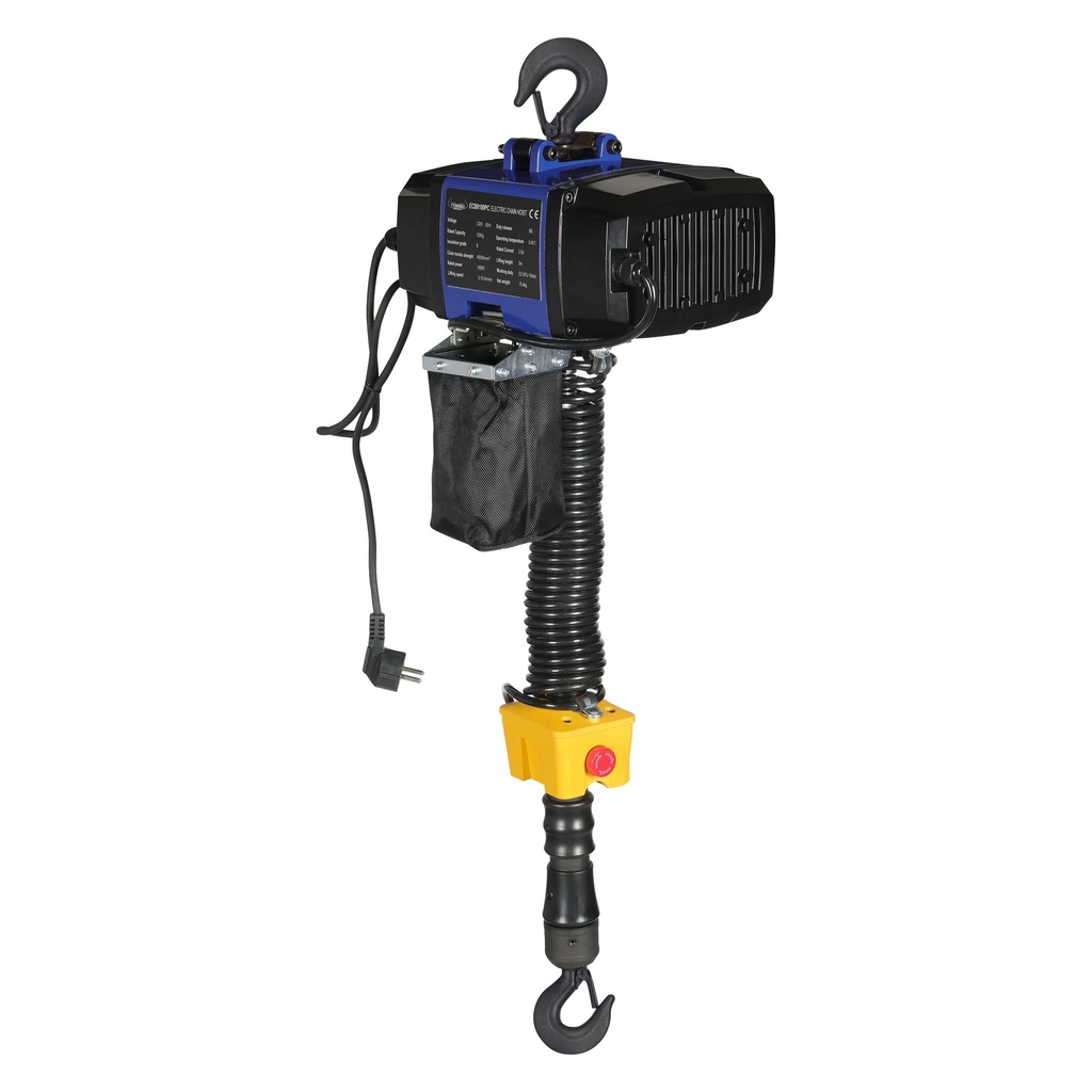 Torso electric chain hoist 100 kg with one-hand control