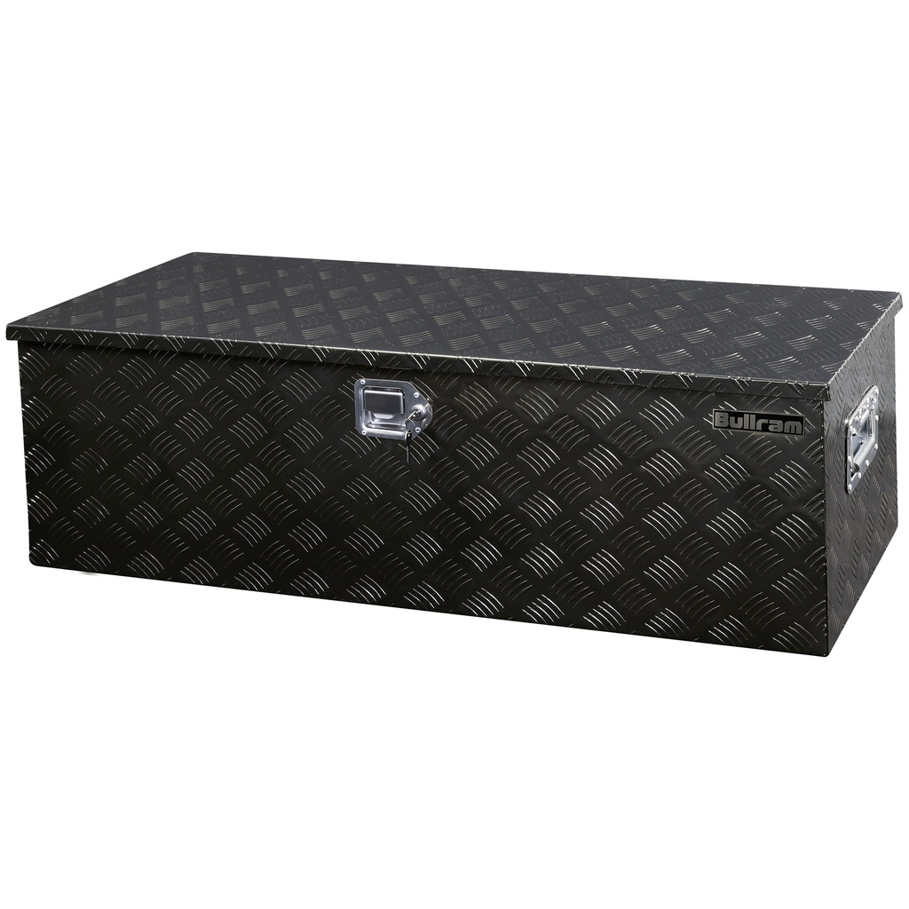 [JSB12B] Bullram coffre en aluminium noir tôle striée large