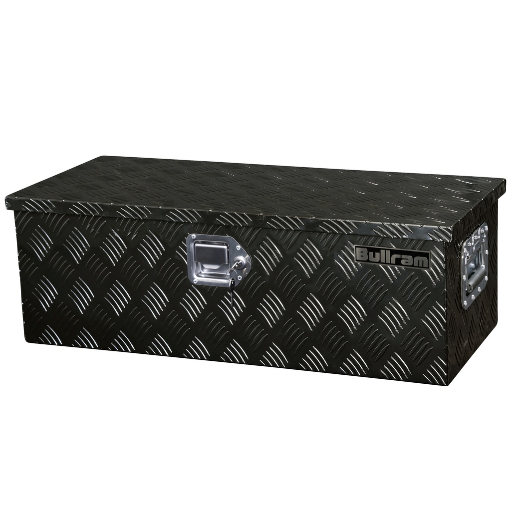 Bullram Coffre en aluminium noir tôle striée medium