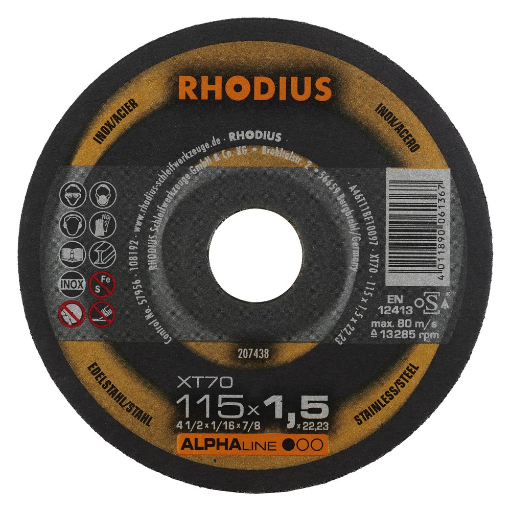 [211082] Doorslijpschijf XT70 115 x 1,5 x 22,23mm 10 stuks